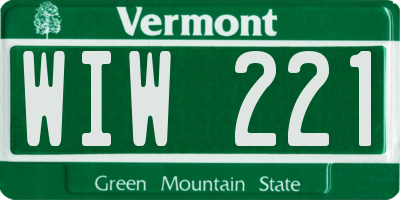 VT license plate WIW221