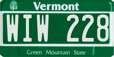 VT license plate WIW228
