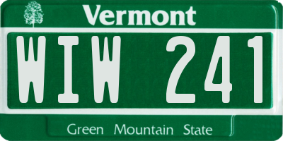 VT license plate WIW241