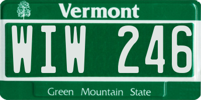 VT license plate WIW246