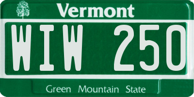 VT license plate WIW250