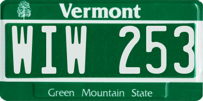 VT license plate WIW253