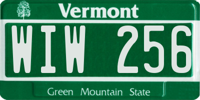VT license plate WIW256