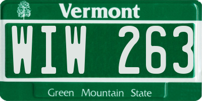 VT license plate WIW263
