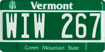 VT license plate WIW267