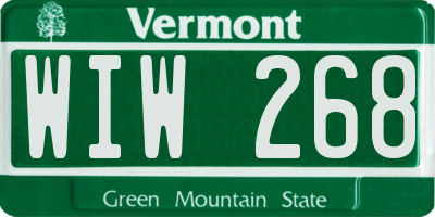 VT license plate WIW268