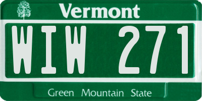 VT license plate WIW271