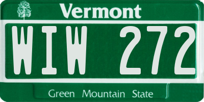 VT license plate WIW272