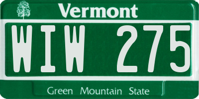 VT license plate WIW275