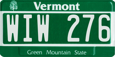 VT license plate WIW276