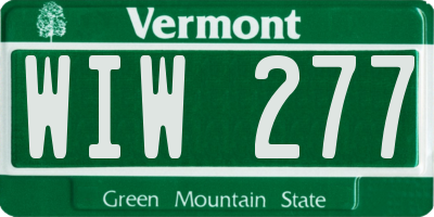 VT license plate WIW277