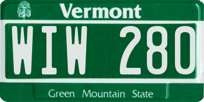 VT license plate WIW280