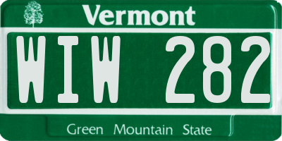 VT license plate WIW282