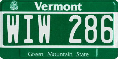 VT license plate WIW286