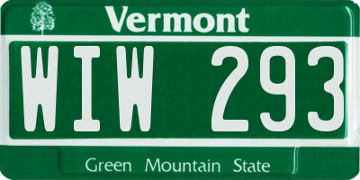VT license plate WIW293
