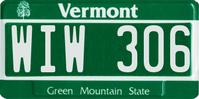 VT license plate WIW306