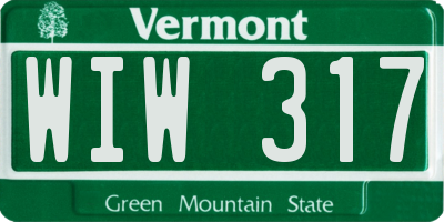 VT license plate WIW317