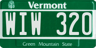 VT license plate WIW320