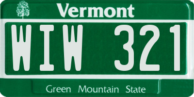 VT license plate WIW321