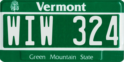 VT license plate WIW324