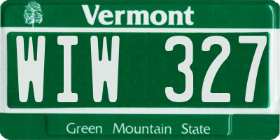 VT license plate WIW327