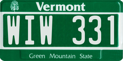 VT license plate WIW331