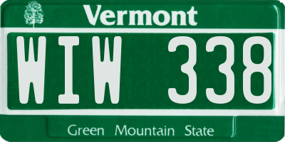VT license plate WIW338