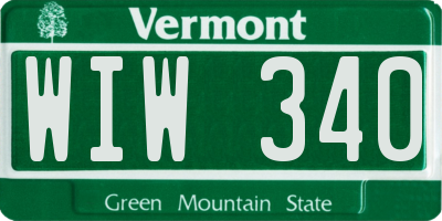 VT license plate WIW340