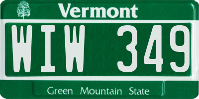 VT license plate WIW349