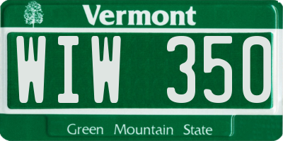 VT license plate WIW350