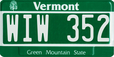VT license plate WIW352