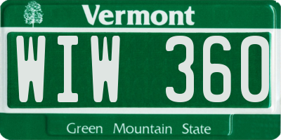 VT license plate WIW360
