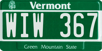 VT license plate WIW367