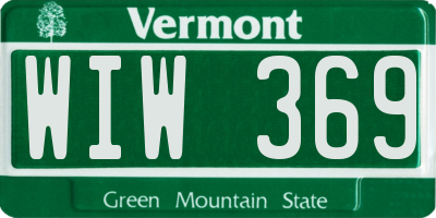 VT license plate WIW369