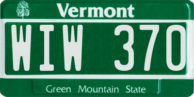 VT license plate WIW370