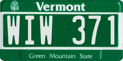 VT license plate WIW371