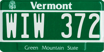 VT license plate WIW372