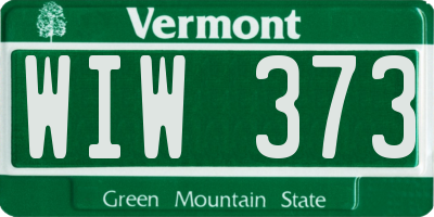 VT license plate WIW373