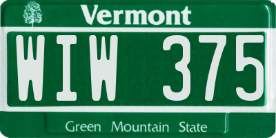 VT license plate WIW375