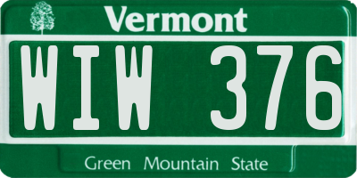 VT license plate WIW376