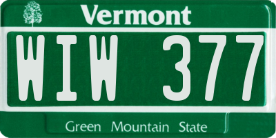 VT license plate WIW377