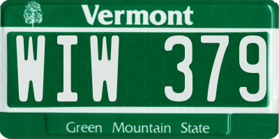 VT license plate WIW379