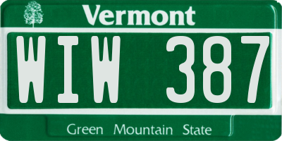 VT license plate WIW387