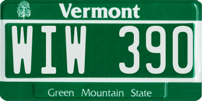 VT license plate WIW390