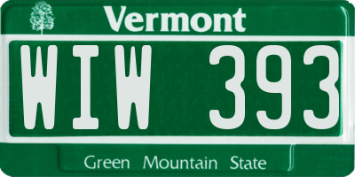 VT license plate WIW393