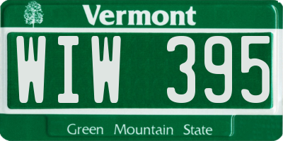 VT license plate WIW395