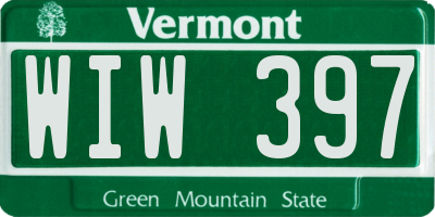 VT license plate WIW397