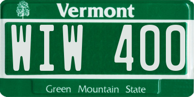 VT license plate WIW400