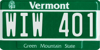 VT license plate WIW401
