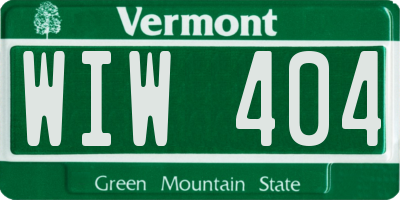 VT license plate WIW404